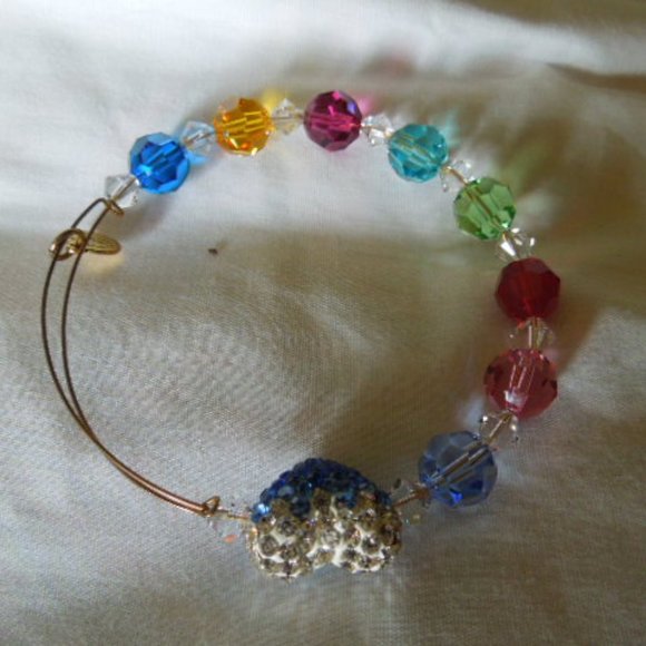 EUC Alex & Ani Bead & Heart Bangle - Picture 2 of 5